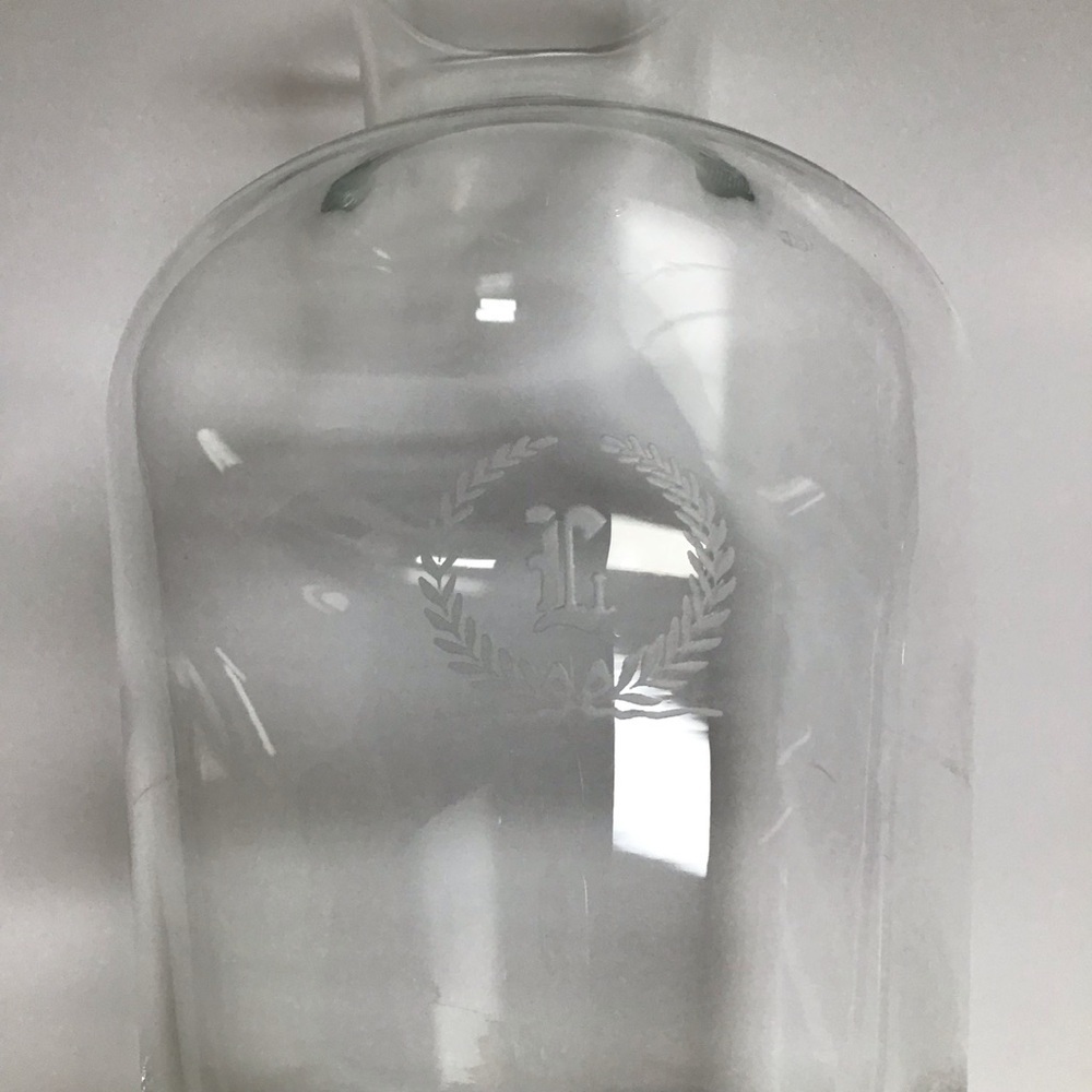 Letter L Monogram Wine Decanter Carafe 6 Glasses SET Etched Clear Glass Barware - Picture 8 of 16